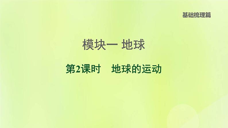 福建专版中考地理复习模块1地球第2课时地球的运动课堂教学课件01