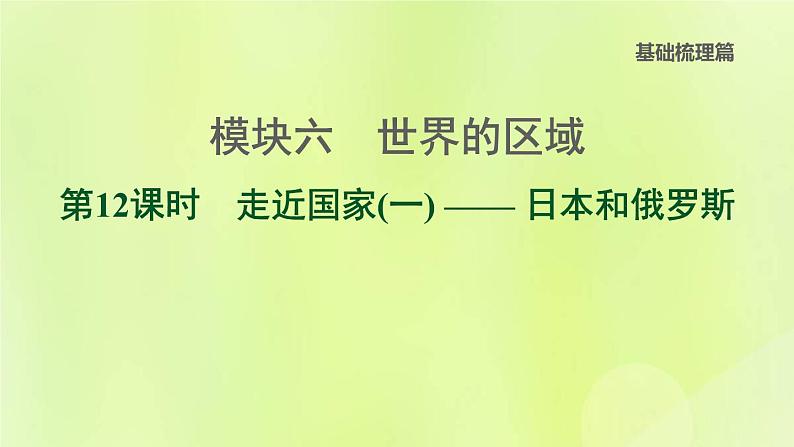 福建专版中考地理复习模块6世界的区域第12课时走近国家1-日本和俄罗斯课堂教学课件01