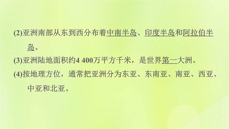 晋教版七年级地理下册第8章认识亚洲8.1位置范围和自然条件第1课时位置和范围地形与河流课件第3页