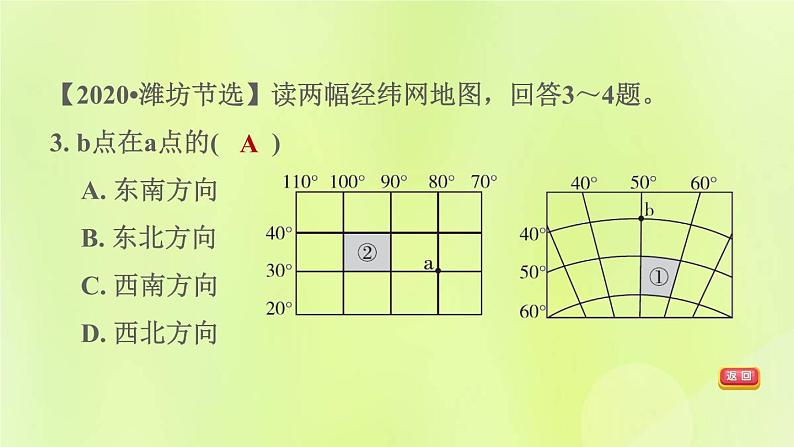 福建专版中考地理复习模块1地球第1课时地球与地球仪课后习题课件第6页