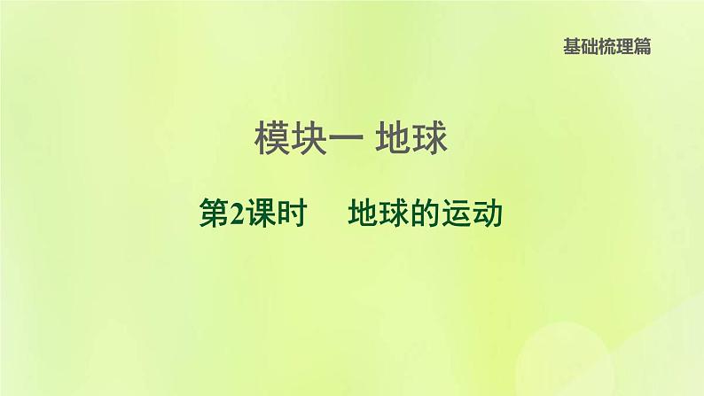 福建专版中考地理复习模块1地球第2课时地球的运动课后习题课件01