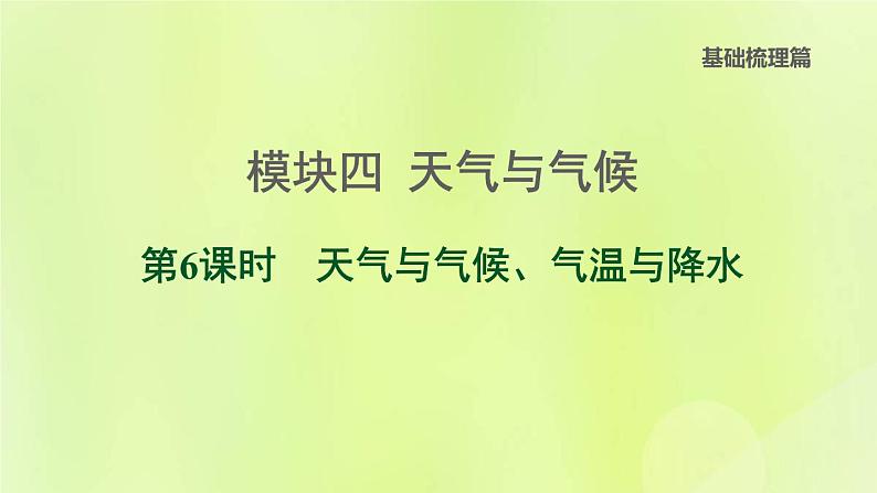 福建专版中考地理复习模块4天气与气候第6课时天气与气候气温与降水课后习题课件01