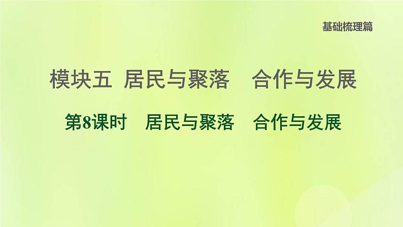 福建专版中考地理复习模块5居民与聚落合作与发展第8课时居民与聚落合作与发展课后习题课件01