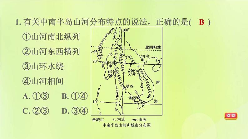 福建专版中考地理复习模块6世界的区域第10课时了解地区1-东南亚和南亚度课后习题课件04