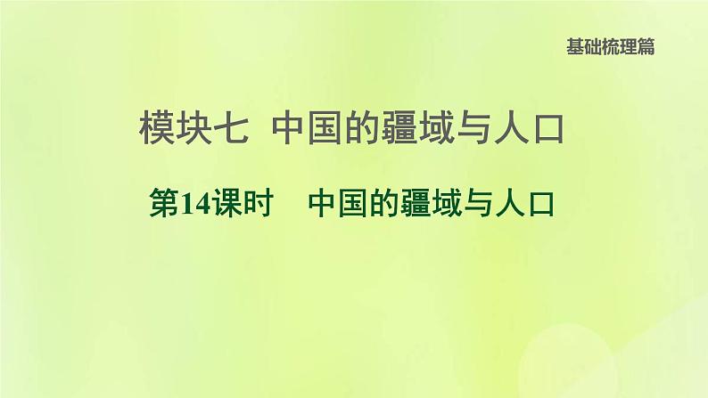 福建专版中考地理复习模块7中国的疆域与人口第14课时中国的疆域与人口课后习题课件第1页