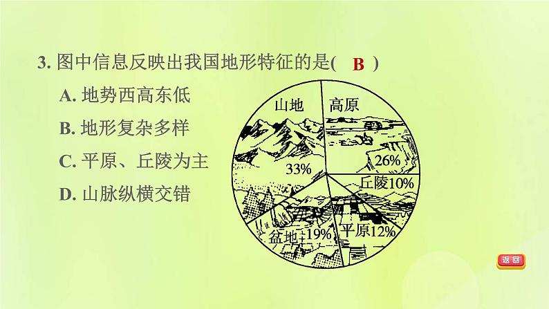 福建专版中考地理复习模块8中国的自然环境第15课时中国的地形和地势课后习题课件第5页