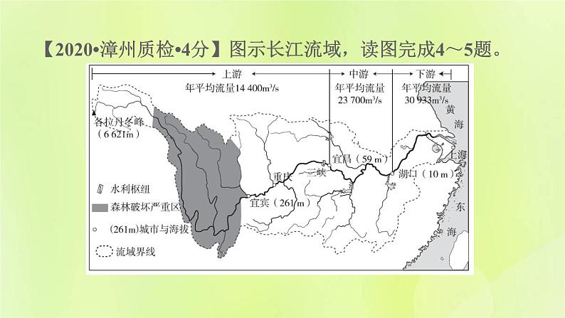 福建专版中考地理复习模块8中国的自然环境第17课时中国的河流课后习题课件第7页