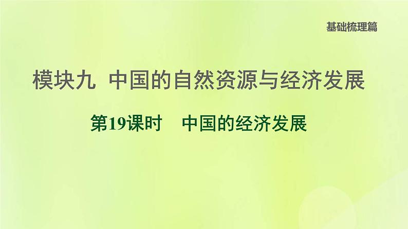 福建专版中考地理复习模块9中国的自然资源与经济发展第19课时中国的经济发展课后习题课件01