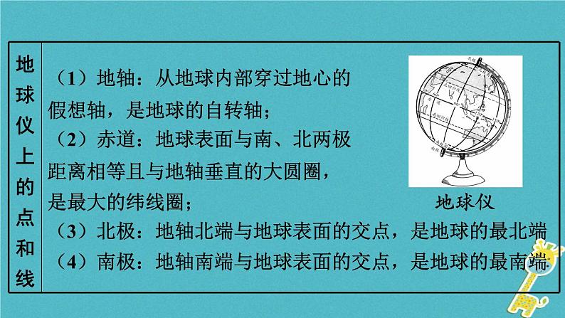 湘教版中考总复习2第2章地球的面貌课时1地球的形状与大小地球仪基础知识梳理课件07