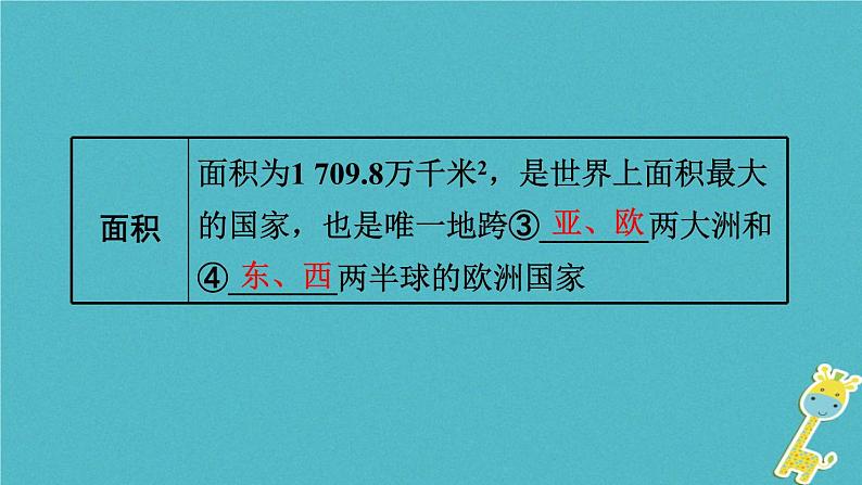 湘教版中考总复习14第8章走近国家课时2俄罗斯法国基础知识梳理课件05