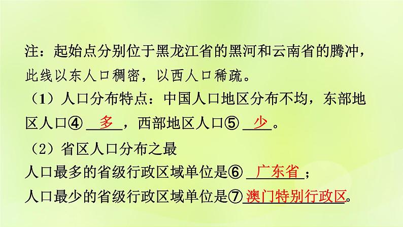 湘教版中考总复习18第1章中国的疆域与人口课时2中国的人口和民族基础知识梳理课件第8页