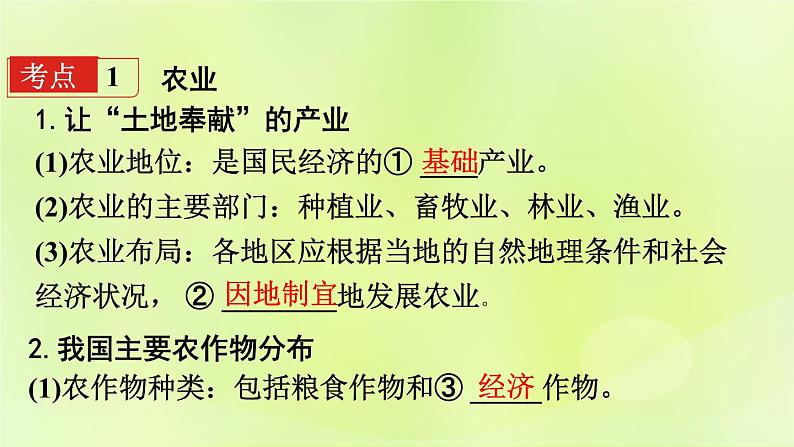 湘教版中考总复习23第4章中国的主要产业基础知识梳理课件第3页