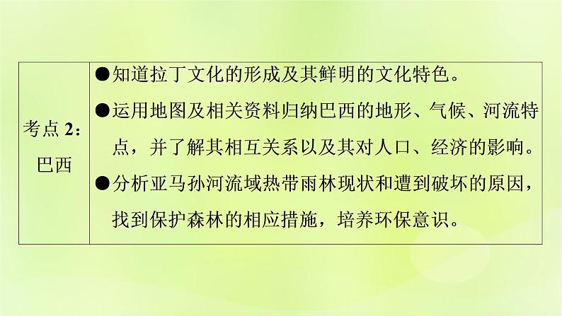 人教版中考地理总复习第1部分考点突破第9章西半球的国家及极地地区课件第3页