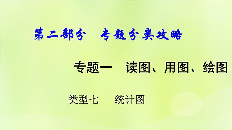 湘教版中考总复习39专题1读图用图绘图专题分类攻略类型7统计图课件第1页