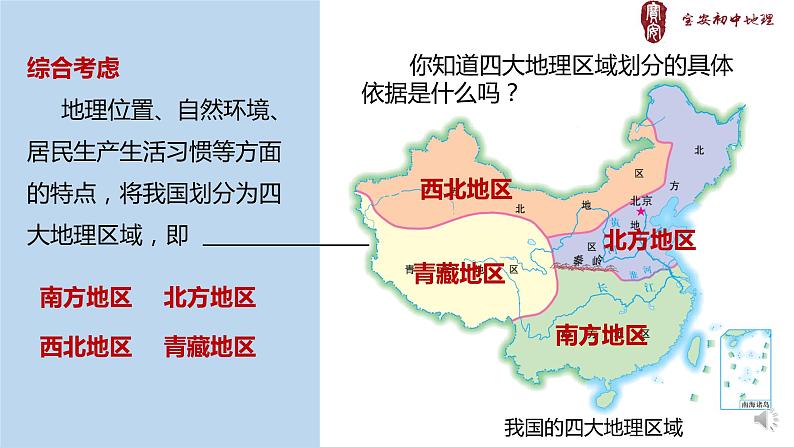 初中 初二 地理 《四大地理区域的划分》 授课课件08