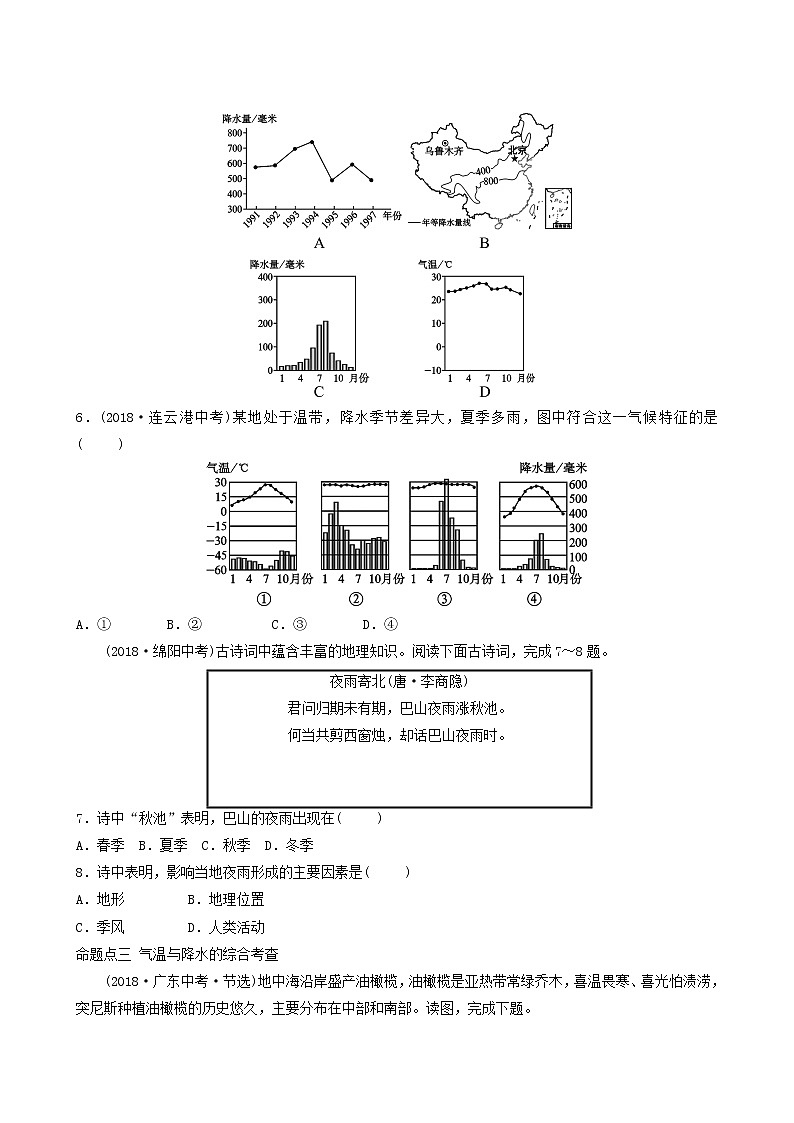 鲁教版中考地理复习8第3章天气与气候第1课时真题演练含答案第2页