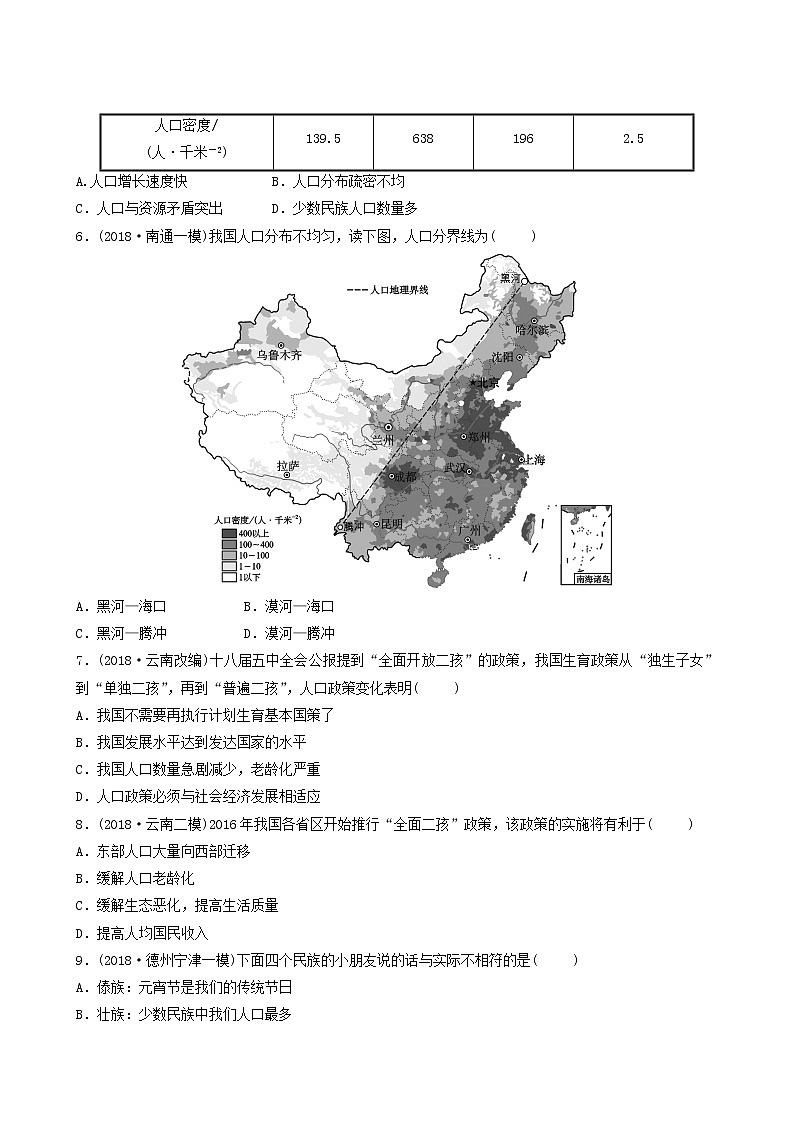 鲁教版中考地理复习27第1章从世界看中国好题随堂演练含答案第2页