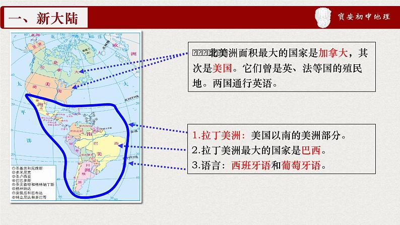 初中 初一 地理 《美洲》 课件07