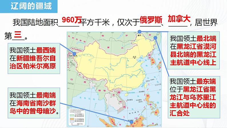 商务星球版地理八上1.1《辽阔的疆域》课件+同步练习（含解析）07