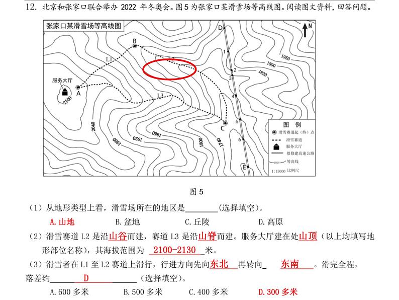 中图版（北京）地理二轮复习等值线地图的阅读和应用 习题讲解课件第3页