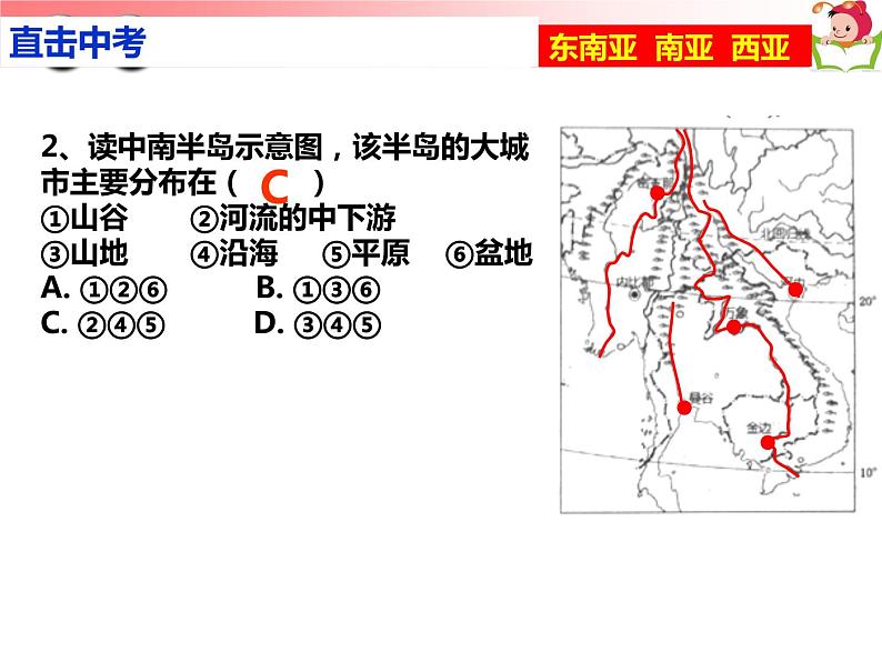 湘教版七年级上册东南亚、南亚、西亚复习课件06