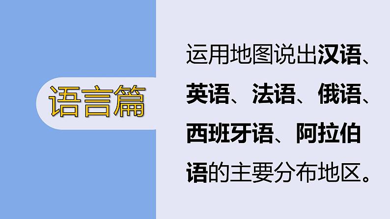 4.2世界的语言和宗教-2022-2023学年七年级地理上册同步备课系列（人教版） 课件练习02