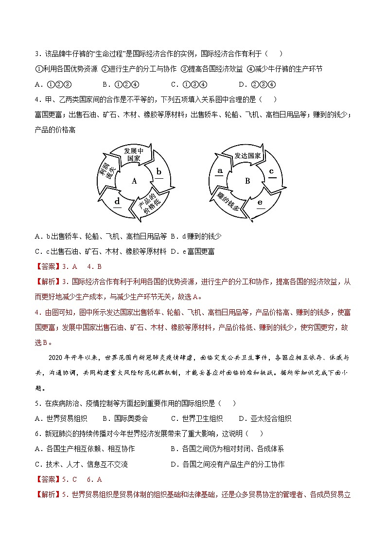 4.2  国家经济合作（精选练习）（解析版）第2页
