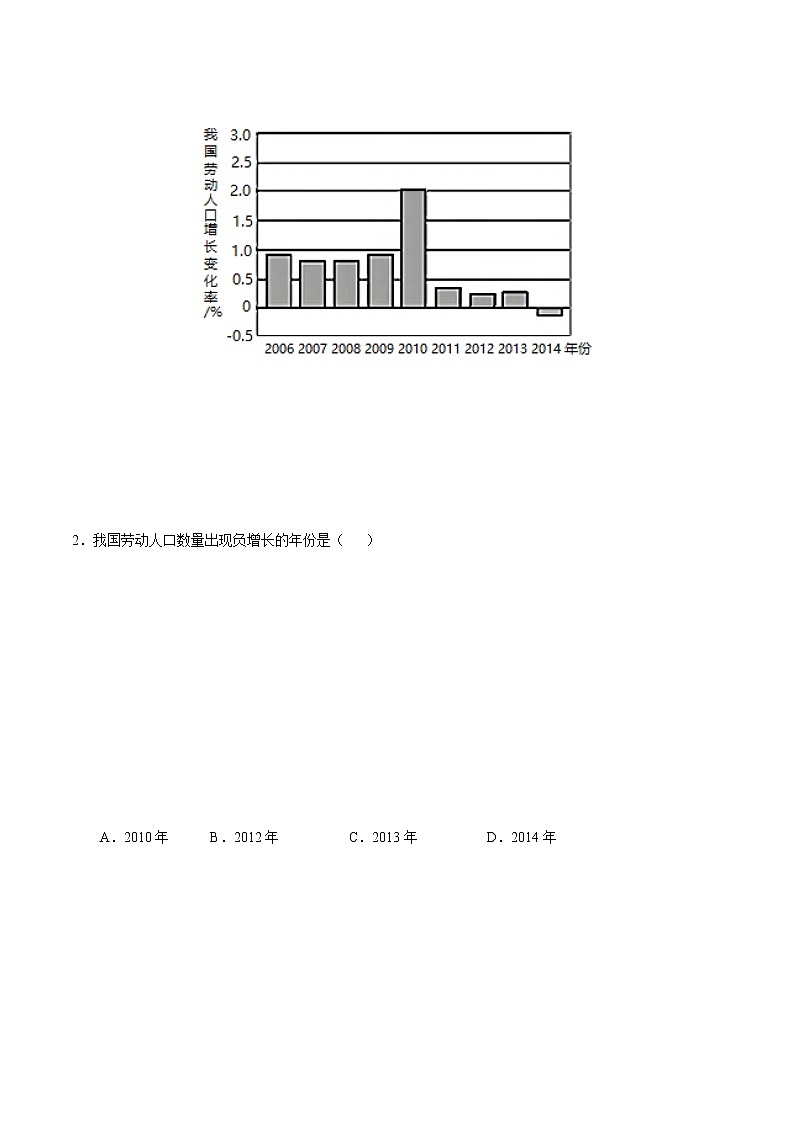 1.2中国的人口（练习）-2022-2023学年八年级地理上册同步备课系列（人教版）第3页