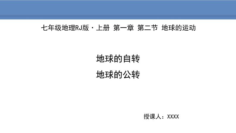 人教版地理七年级上册1.2地球的运动课件01