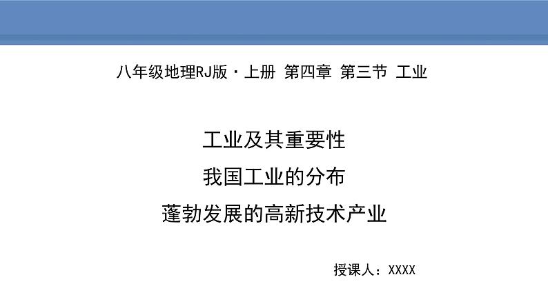 人教版地理八年级上册课件4.3工业第1页