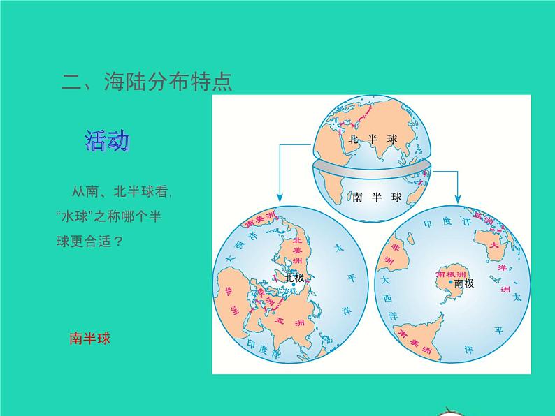 七年级地理上册第二章地球的面貌第二节世界的海陆分布课件新版湘教版第5页