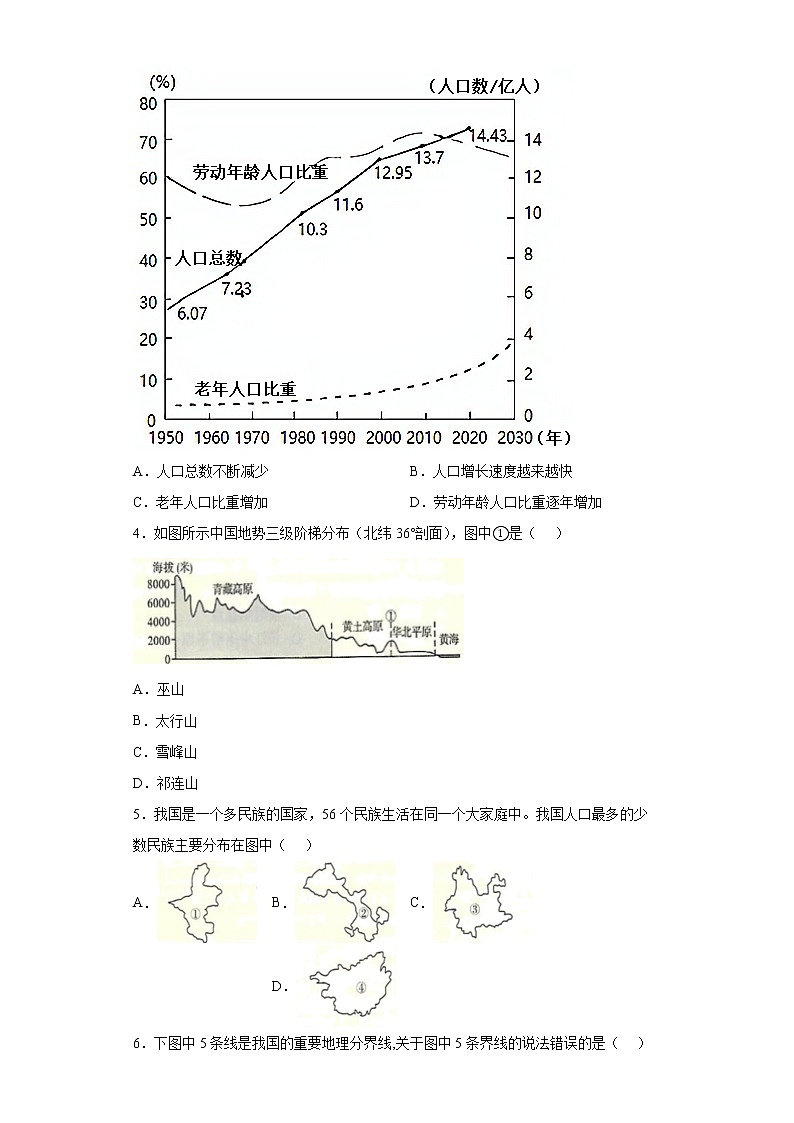 湖北省大冶市2021-2022学年七年级上学期期末地理试题(word版含答案)02