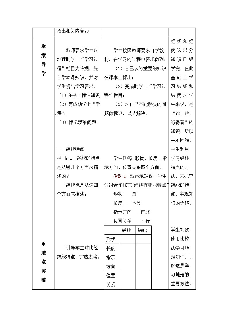 商务星球版地理七年级上第一章《地球仪和经纬线》活动探究型教案（第2课时）第2页