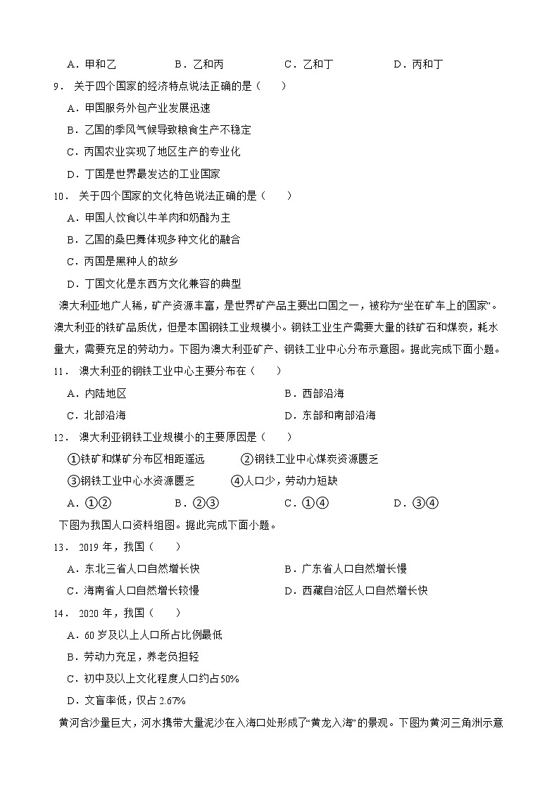 山东省济南市2022年中考地理试卷及答案02
