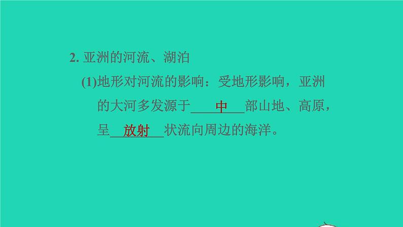 地理人教版七年级下册同步教学课件第6章我们生活的大洲-亚洲6.2自然环境第1课时地势起伏大长河众多习题第4页