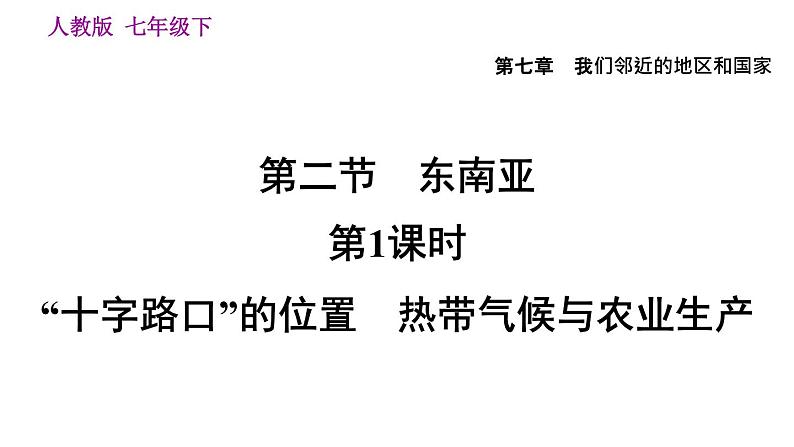 地理人教版七年级下册同步教学课件第7章 我们邻近的地区和国家第2节东南亚第1课时十字路口的位置热带气候与农业生产04