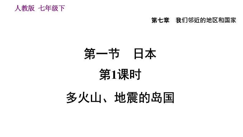 地理人教版七年级下册同步教学课件第7章 我们邻近的地区和国家第1节日本第1课时多火山地震的岛国第4页