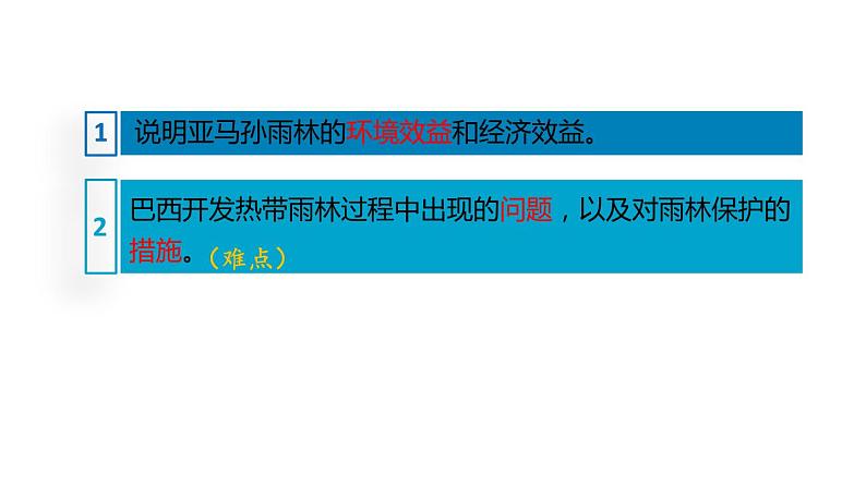 地理人教版七年级下册同步教学课件第9章 西半球的国家第2节巴西第2课时热带雨林的开发与保护03