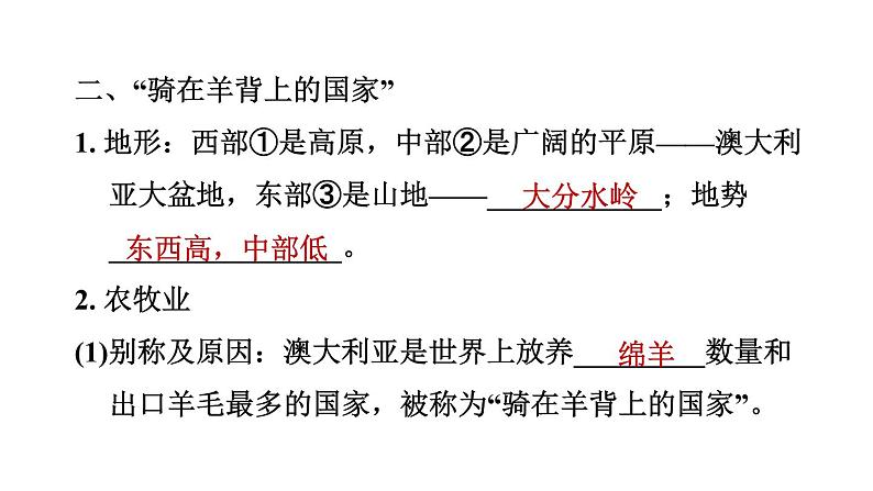 地理人教版七年级下册同步教学课件第8章东半球其他的国家和地区8.4澳大利亚习题05