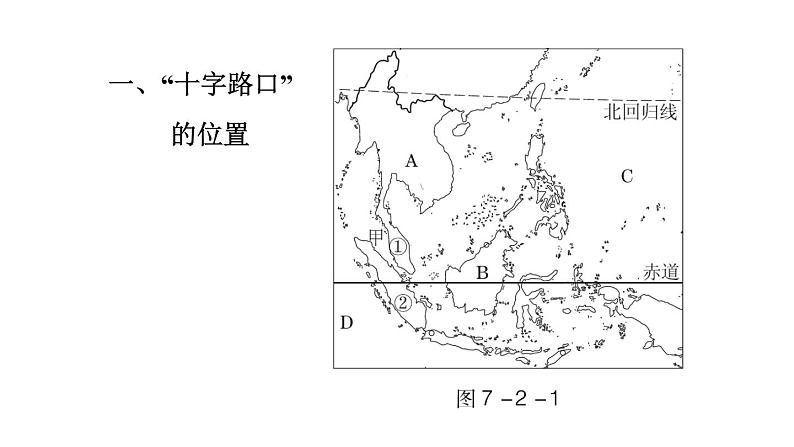 地理人教版七年级下册同步教学课件第7章我们邻近的国家和地区7.2东南亚第1课时十字路口的位置热带气候与农业生产习题02