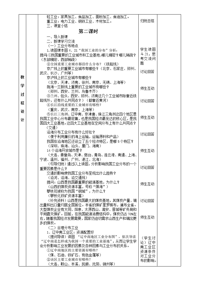 《工业》表格式教案第2页