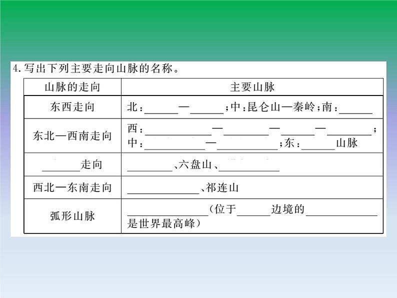初中地理八上第2章第1节第1课时 地形类型多样，山区面积广大作业课件第4页
