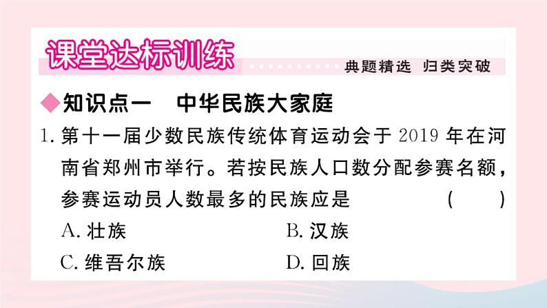 地理人教版八年级上册同步教学课件1 从世界看中国第3节民族第2页