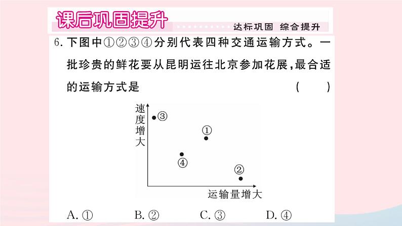 地理人教版八年级上册同步教学课件4 中国的经济发展第1节交通运输第1课时交通运输方式的选择06