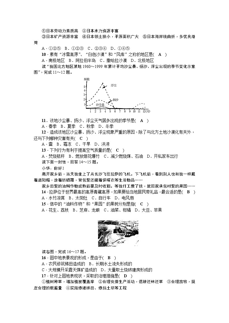 中考地理复习期末综合检测题（二）第2页
