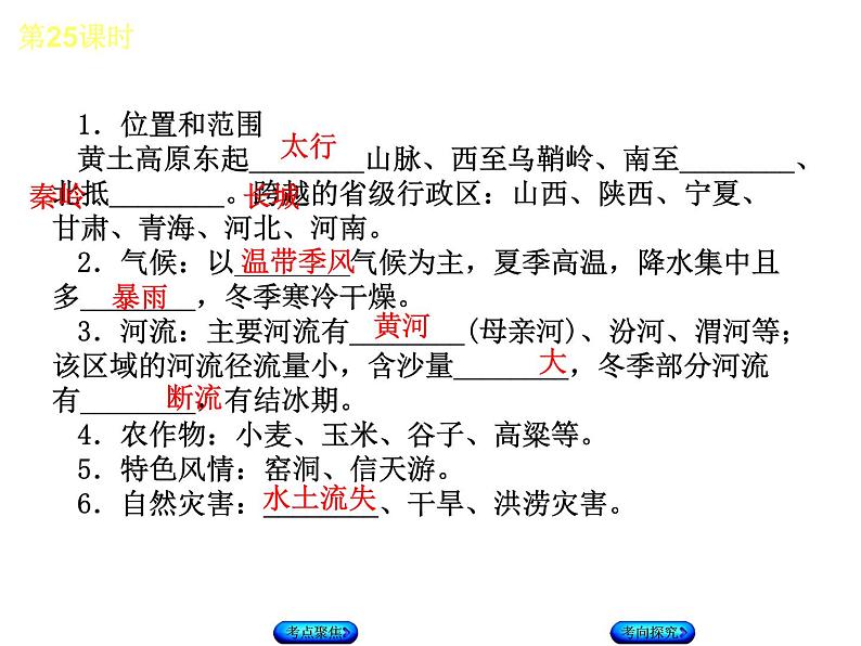 中考地理复习第25课时黄土高原　北京听课手册教学课件第4页