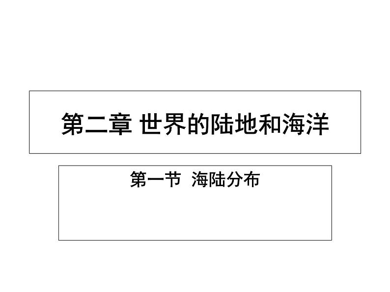 初中地理仁爱版七年级上册 2.1 海陆分布 地图 课件第1页