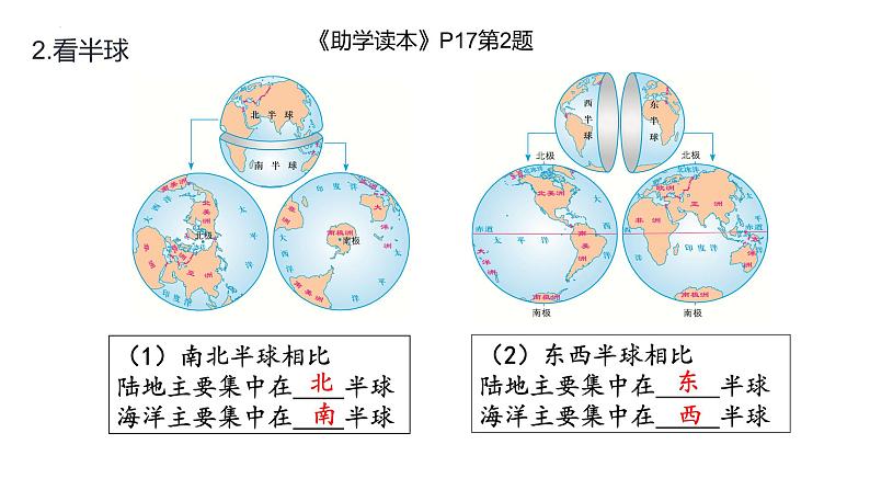 2.2世界的海陆分布课件   湘教版地理七年级上册第4页