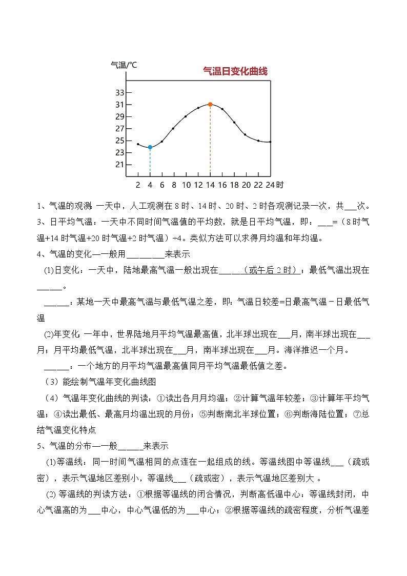 【培优分级练】人教版地理 七年级上册 3.2《气温的变化与分布》同步分级练（含解析）02