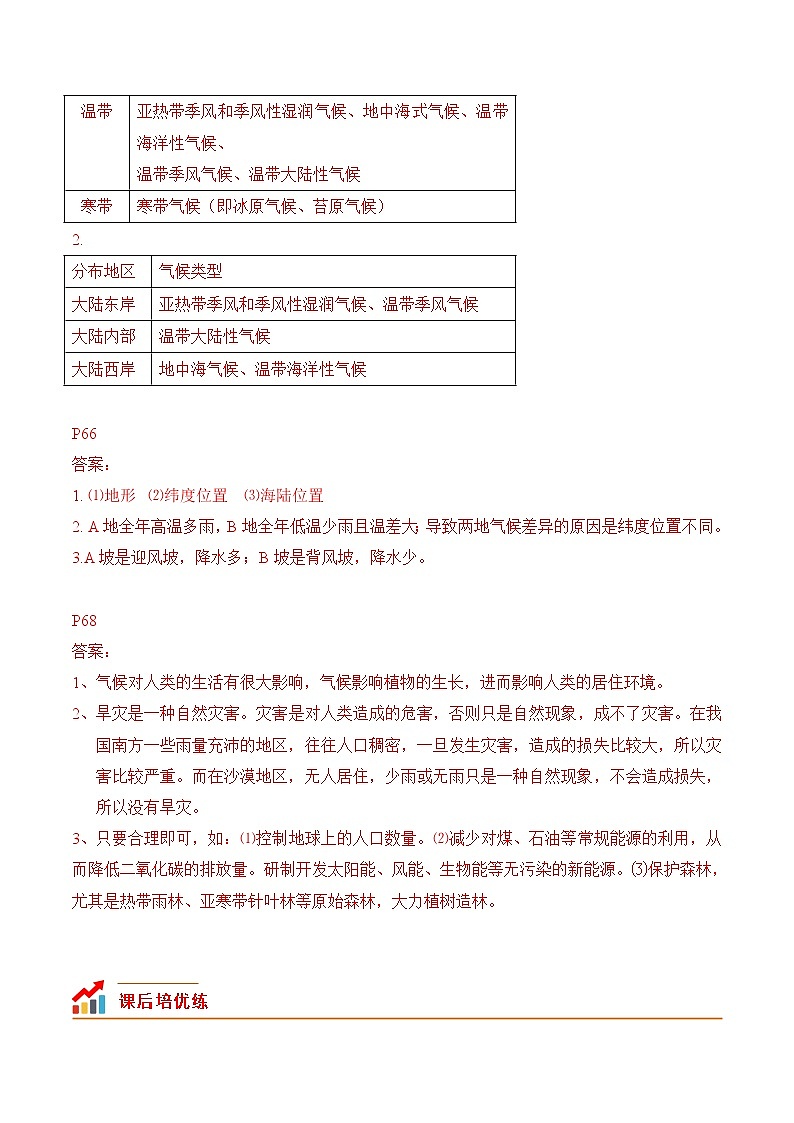 【培优分级练】人教版地理 七年级上册 3.4《世界的气候》同步分级练（含解析）02